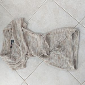 Women's small tan vowel neck sweater dress